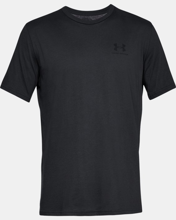 Men's UA Sportstyle Left Chest Short Sleeve Shirt in Black image number 4